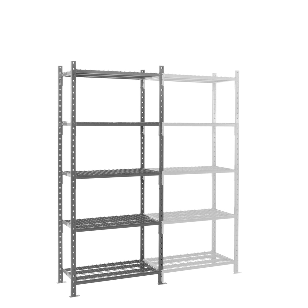 Productafbeelding nr. 6: Legbordrek ManOrga, grafietgrijs, met roosterbodem, vaklast 500 kg, hxbxd 2.500 x 1.050 x 510 mm