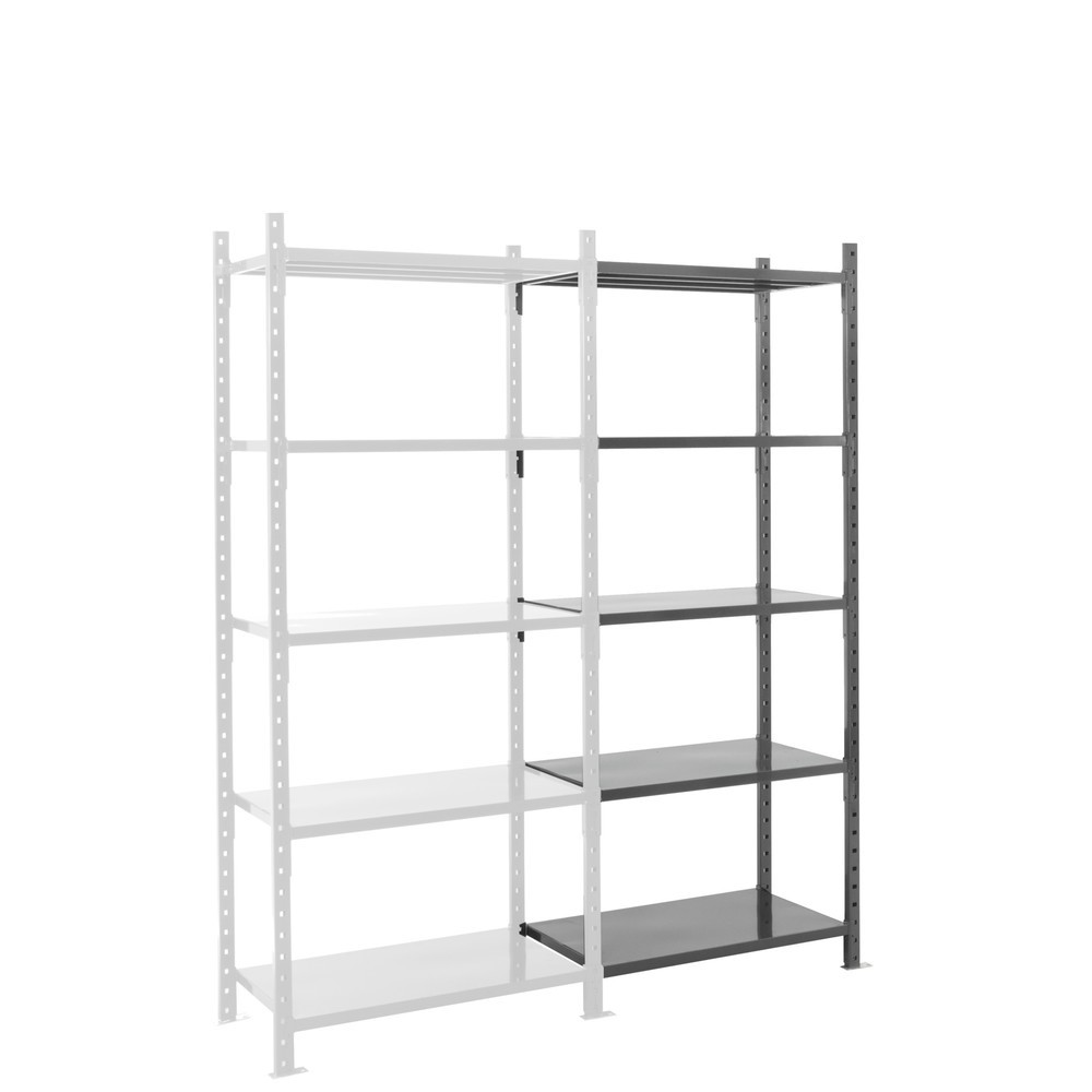 Obrázek produktu: ManOrga Policový regál, přídavné pole, s ocelovými panely, nosnost police 500 kg, VxŠxH 2500 x 1010 x 500 mm