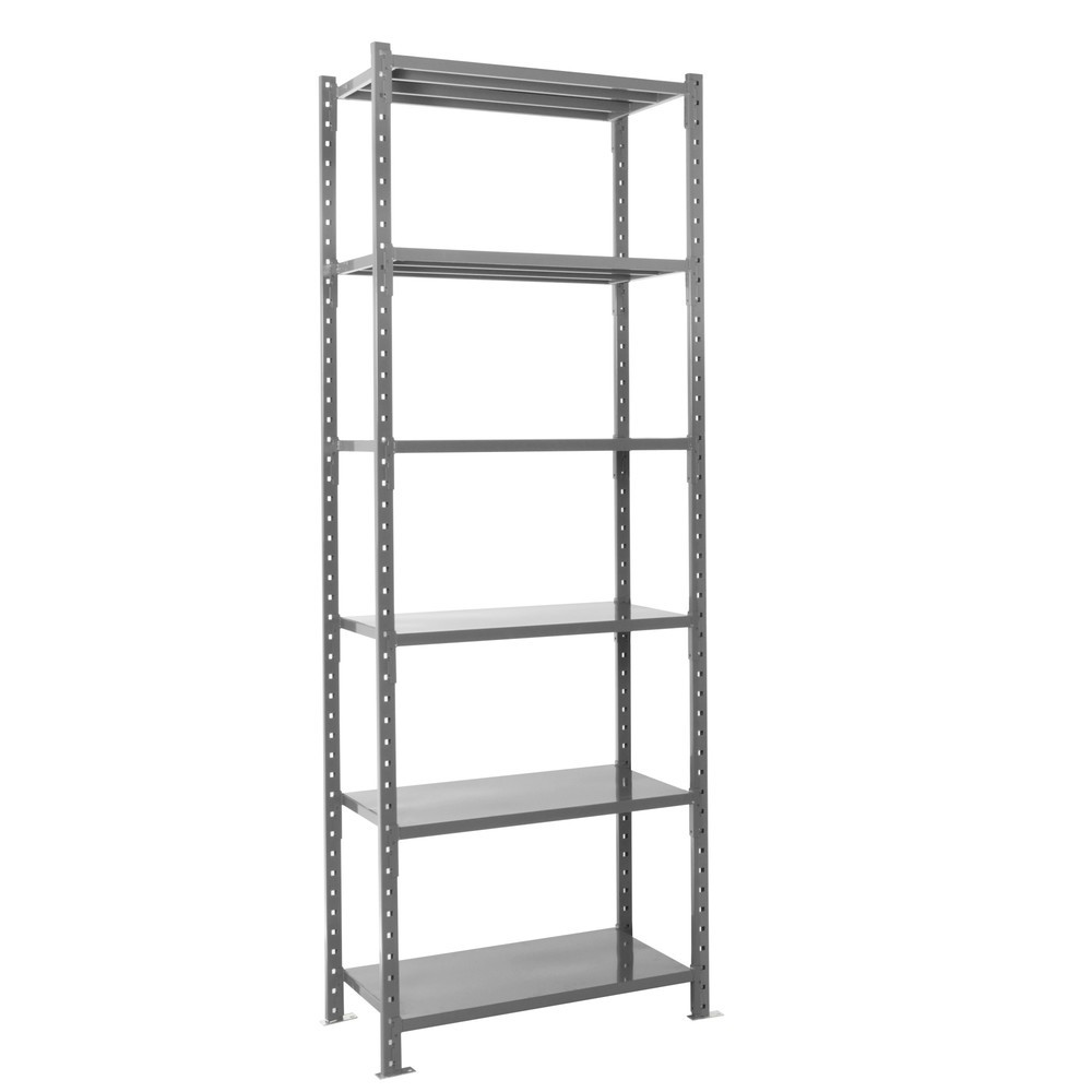 N° de l'image du produit 8 : ManOrga Rayonnage à tablettes gris graphite avec tablettes en tôle d’acier, charge par tablette 500 kg, HxlxP 3 000 x 1 050 x 510 mm