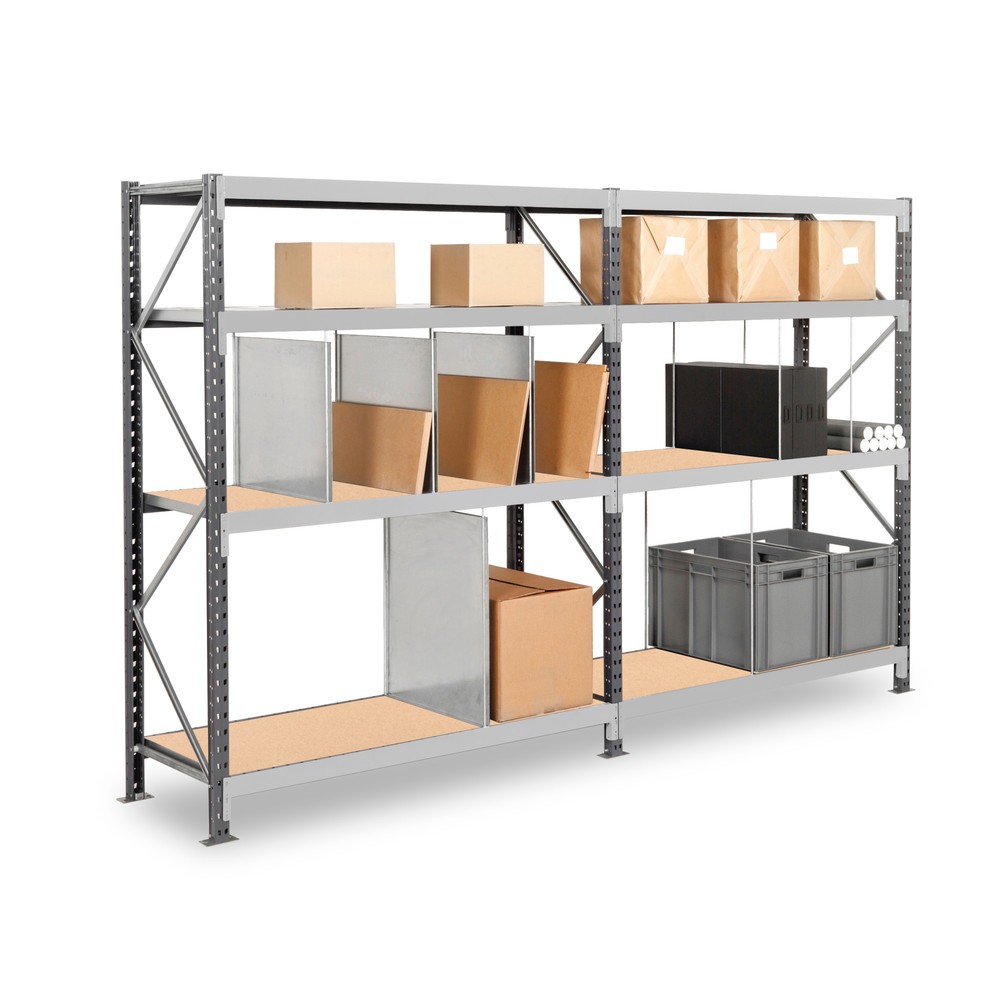 Číslo obrázku produktu 7: ManOrga Široký regál s dřevotřískovými deskami, základní pole, VxŠxH 2000 x 2700 x 800 mm