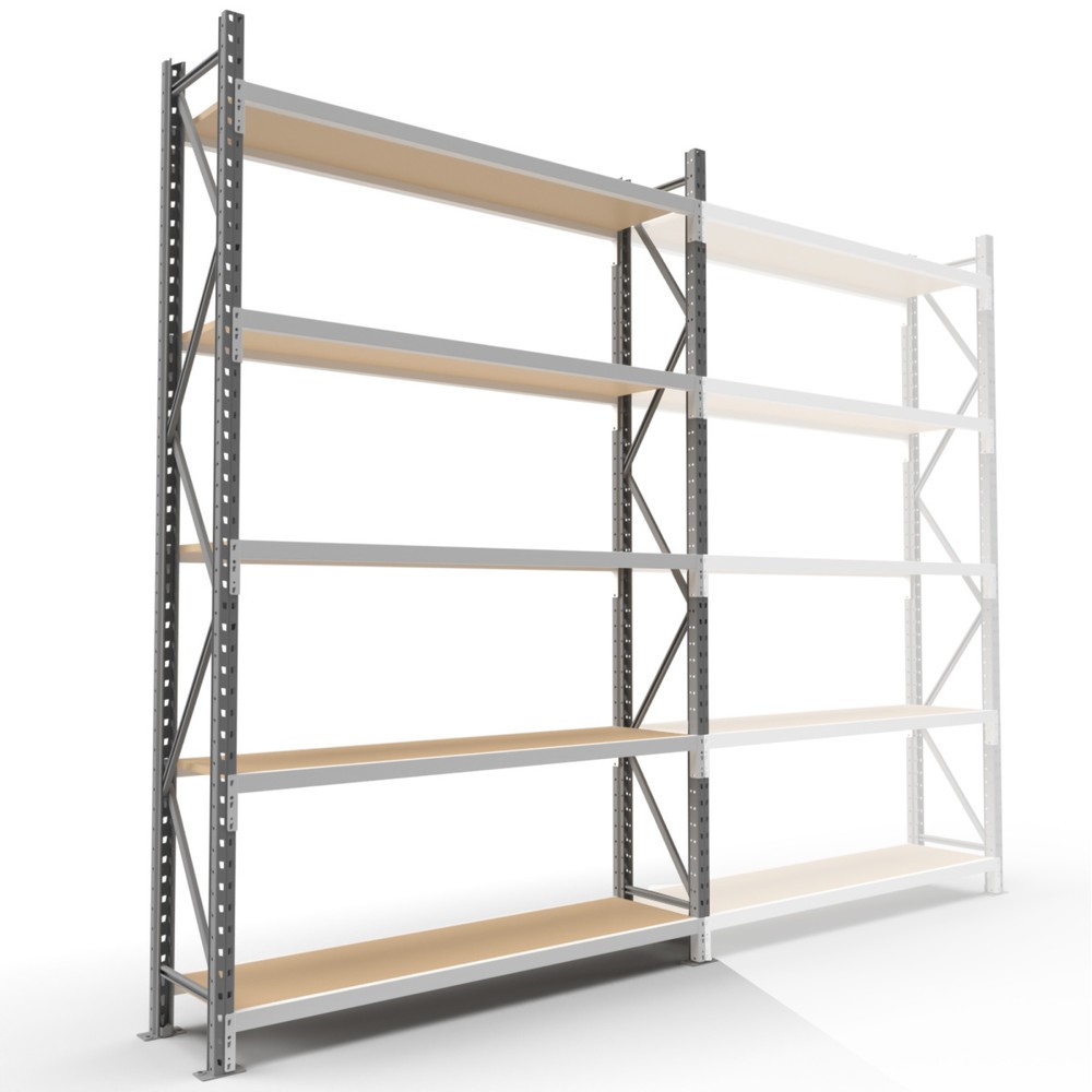 Číslo obrázku produktu 6: ManOrga Široký regál s dřevotřískovými deskami, základní pole, VxŠxH 3000 x 2700 x 800 mm
