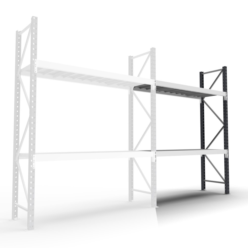 Číslo obrázka výrobku 1: Široký regál ManOrga, s oceľovými panelmi, nadstavbové pole, zaťaženie police 880 kg, v × š × h 2 000 × 1 800 × 600 mm