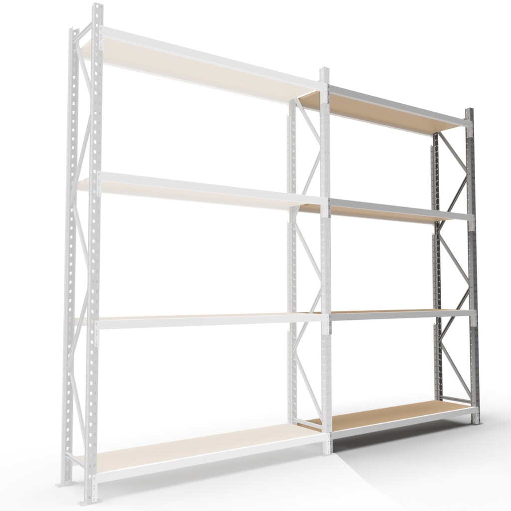 ManOrga Weitspannregal, mit Spanplatten, AF, HxBxT 2.500 x 2.700 x 800 mm Produktabbildung: ManOrga Weitspannregal, mit Spanplatten, AF, HxBxT 2.500 x 2.700 x 800 mm