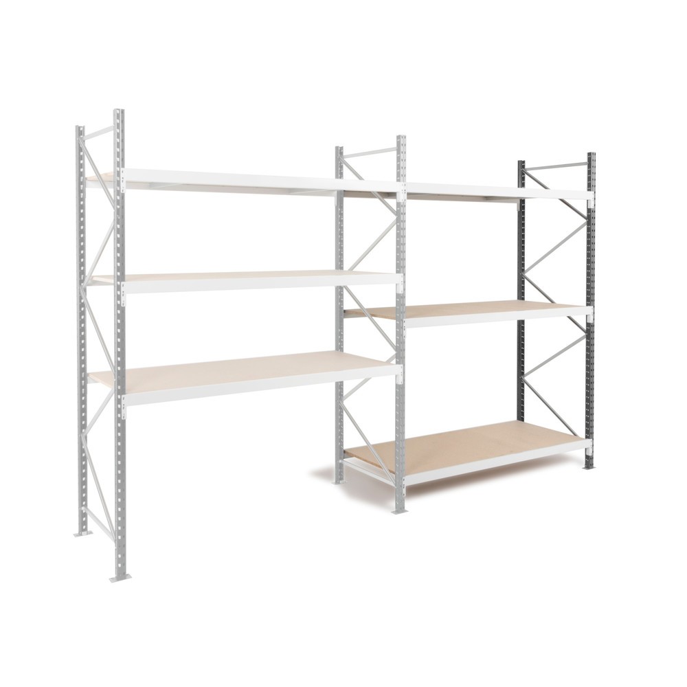 Produktabbildung: ManOrga Weitspannregal, mit Spanplatten, AF, graphitgrau/lichtgrau, HxBxT 2.000 x 1.250 x 600 mm