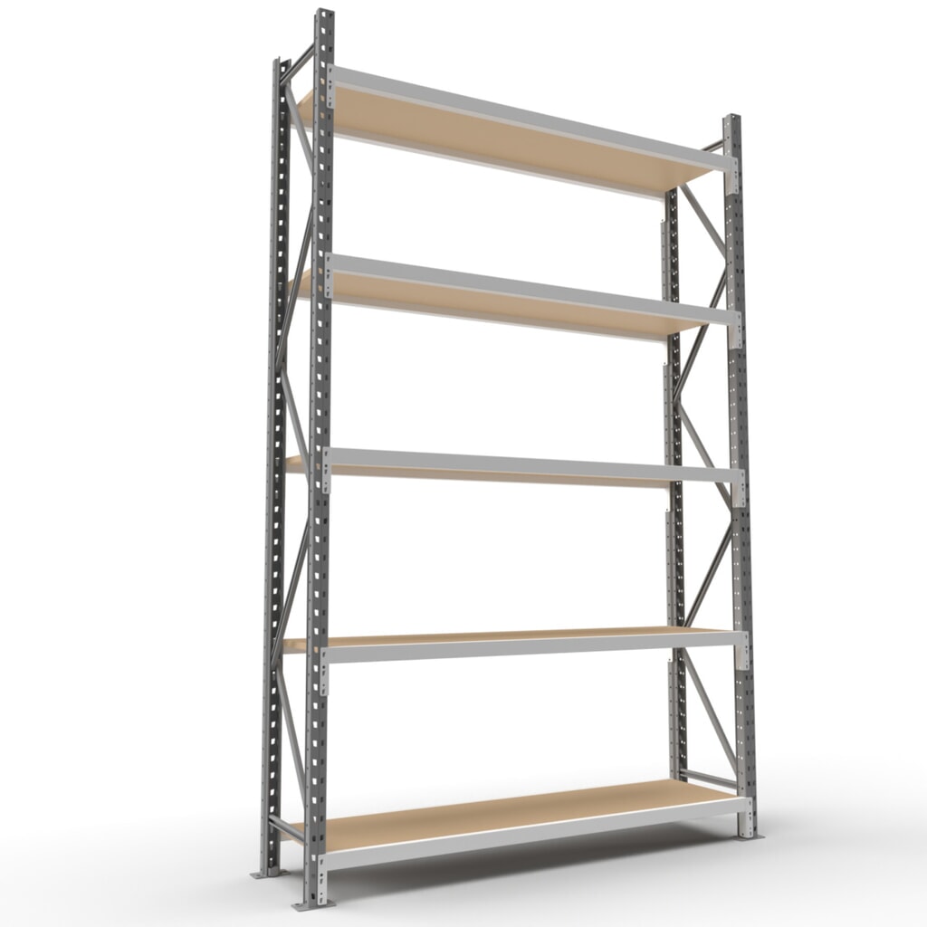 Produktabbildung: ManOrga Weitspannregal, mit Spanplatten, GF, HxBxT 3.000 x 2.700 x 800 mm