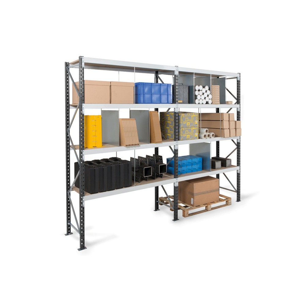 Produktabbildung Nr. 10: ManOrga Weitspannregal, mit Spanplatten, AF, graphitgrau/lichtgrau, HxBxT 2.500 x 1.500 x 600 mm