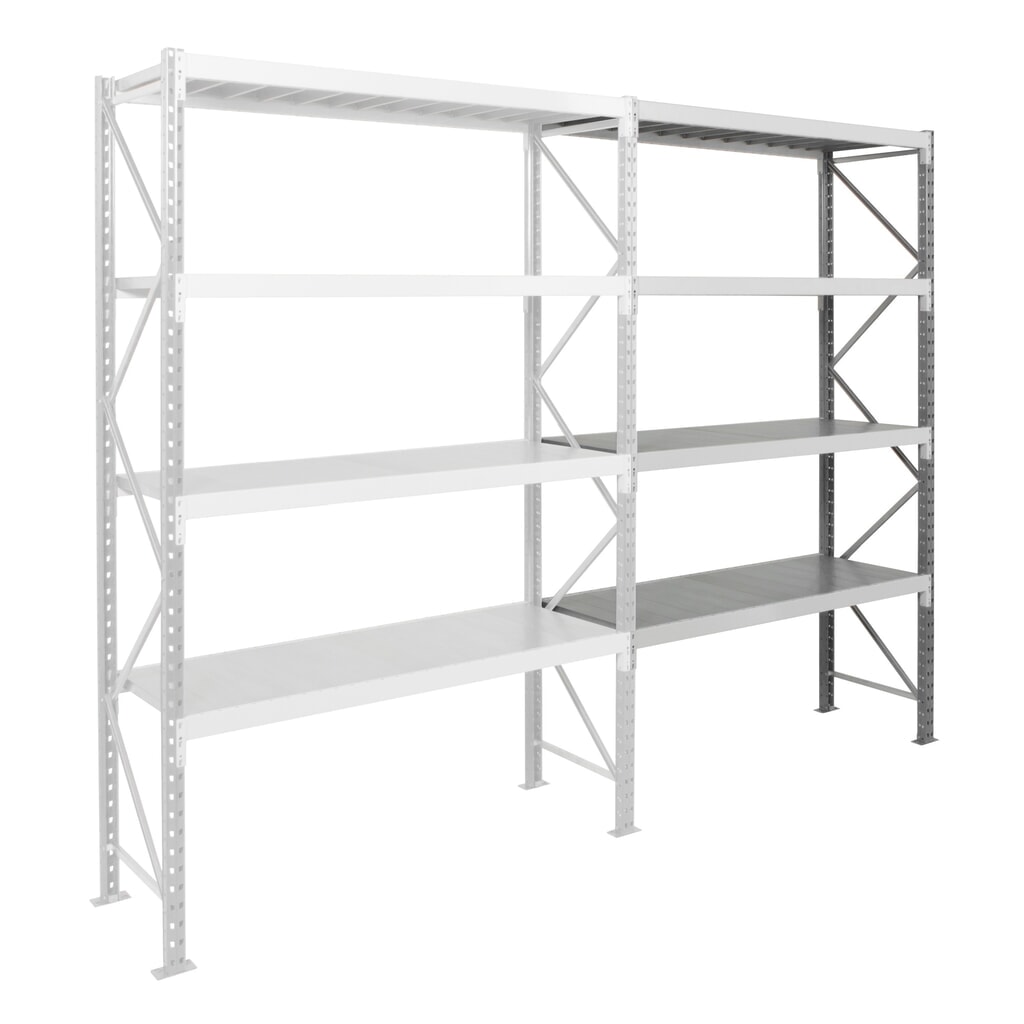 ManOrga Weitspannregal, mit Stahlpaneelen, AF, HxBxT 2.500 x 1.800 x 600 mm Produktabbildung: ManOrga Weitspannregal, mit Stahlpaneelen, AF, HxBxT 2.500 x 1.800 x 600 mm