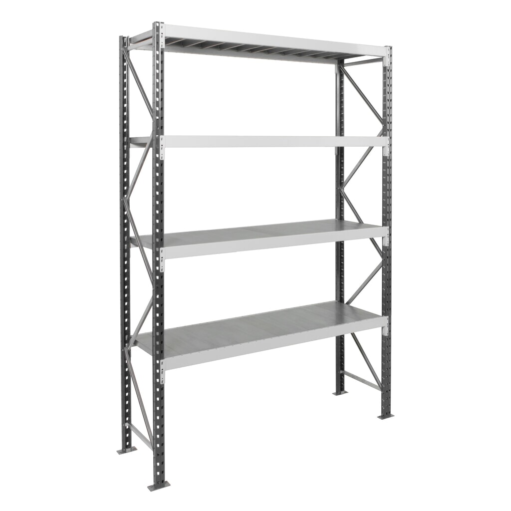 Produktabbildung: ManOrga Weitspannregal, mit Stahlpaneelen, GF, HxBxT 2.500 x 1.800 x 600 mm