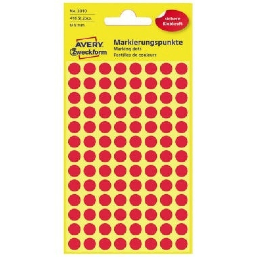 Produktabbildung: Avery Zweckform Markierungspunkt 3010 8mm rot 416 St./Pack.