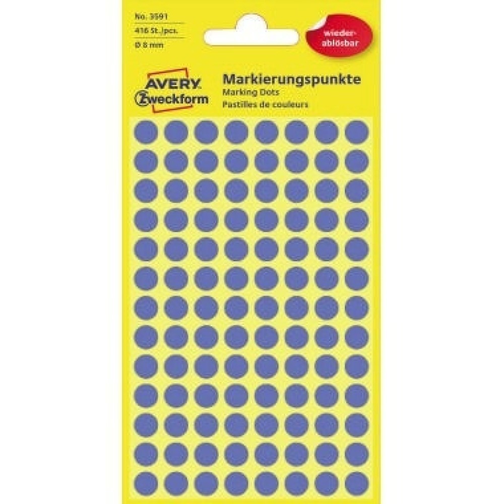 Produktabbildung: Avery Zweckform Markierungspunkt 3591 8mm blau 416 St./Pack.