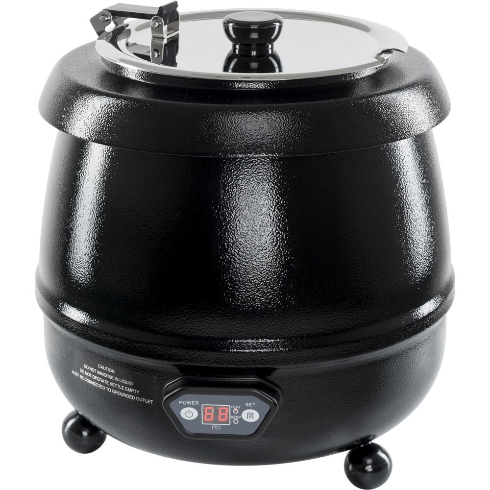 N° de l'image du produit 1 : Marmite à soupe électrique Stalgast, forme bulbeuse avec affichage numérique, 10 litres