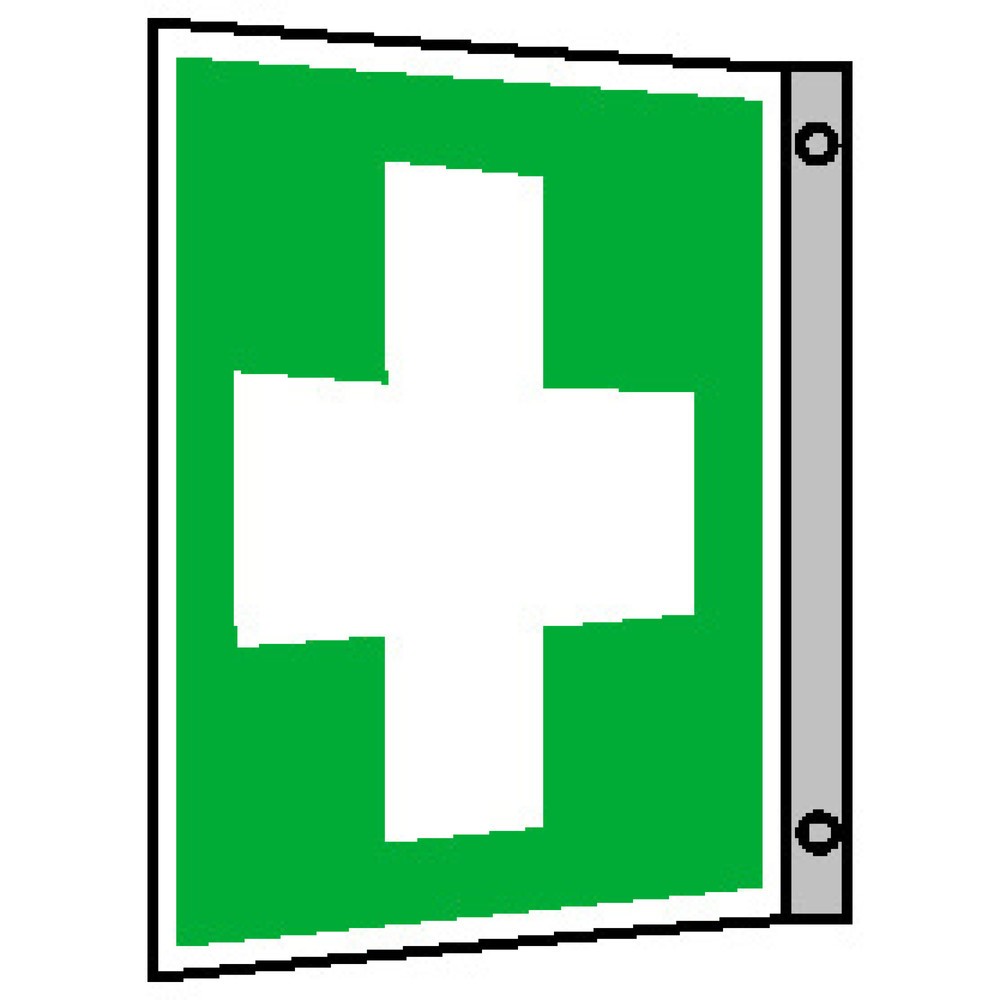 Illustration du produit: SafetyMarking® Premier secours, étendard, H x l 200 x 200 mm, aluminium HI