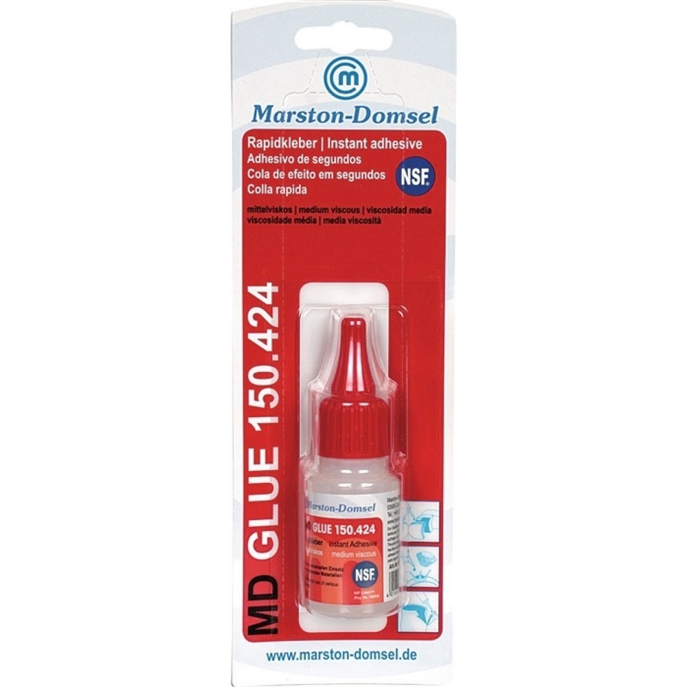 Produktabbildung: MARSTON Rapidkleber MD GLUE 150.424 20g NSF P1 farblos Flasche