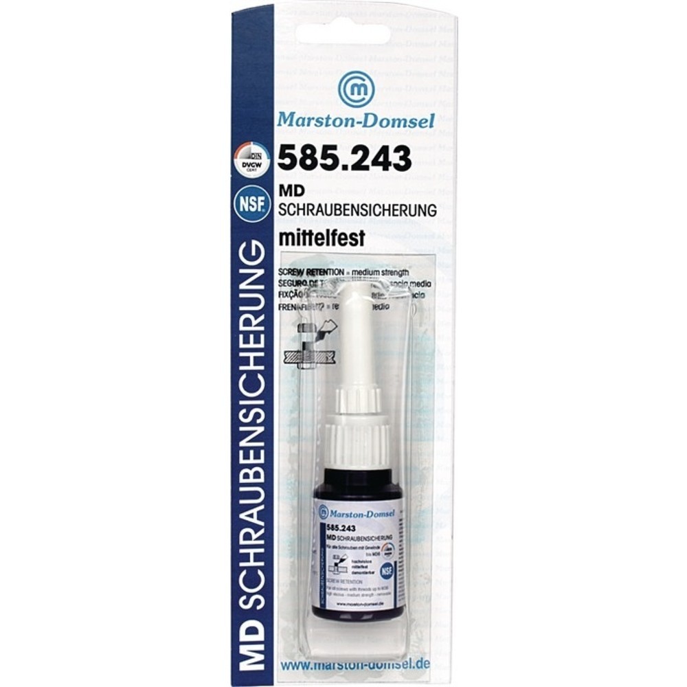 Produktabbildung: MARSTON Schraubensicherung 585.243 10g mf.hv.dunkelblau NSF P1,DVGW Flasche
