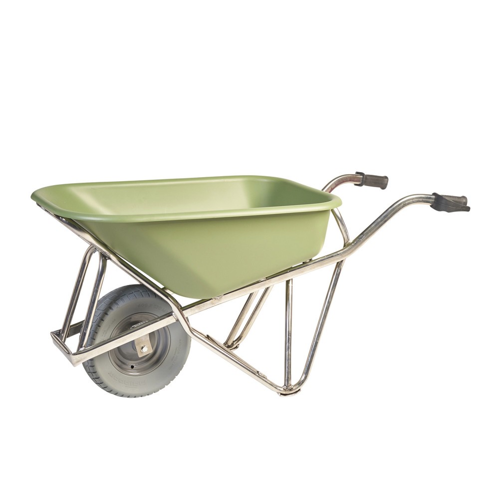 Produktabbildung: Matador Profi-Schubkarre aus Aluminium (ergonomisch), Breiter pannensicherer Reifen