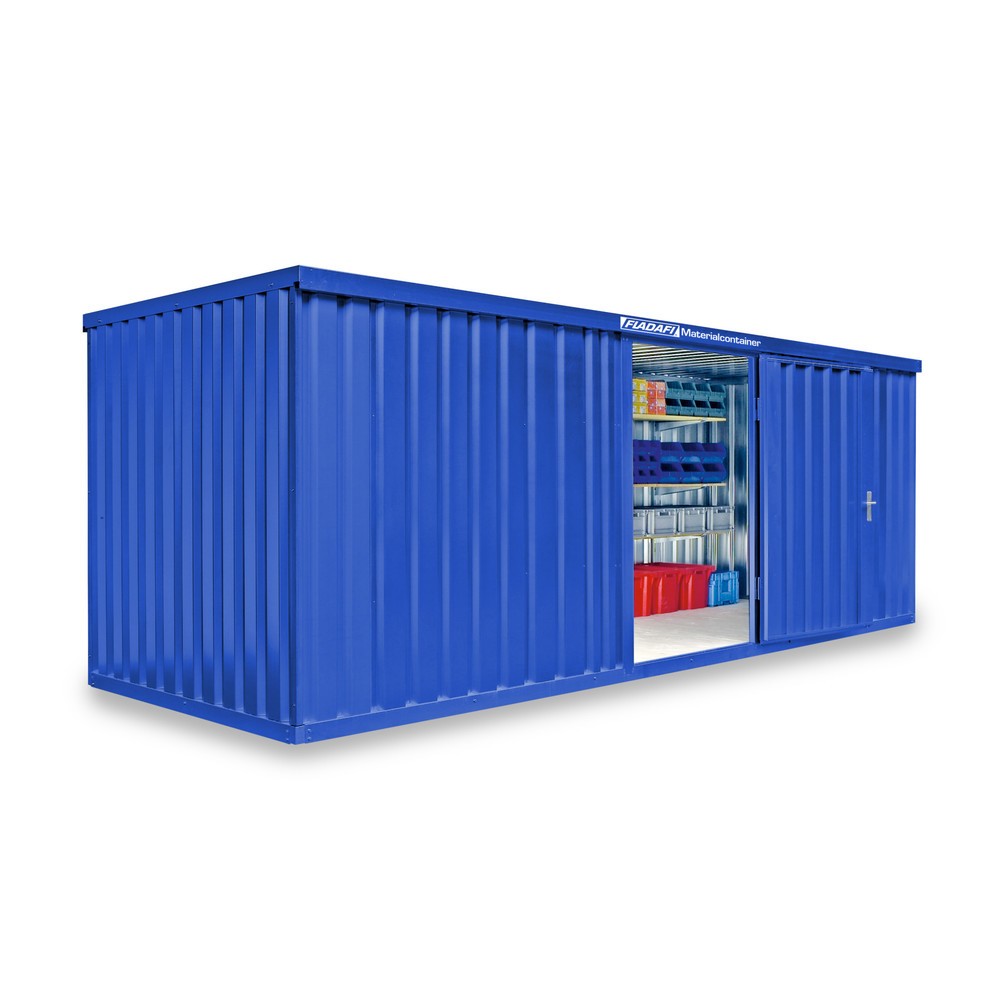 Product afbeelding: FLADAFI® materiaalcontainer als enkele module, geverfd, hxbxd 2.150 x 6.080 x 2.170 mm, gemonteerd, houten vloer, gentiaanblauw
