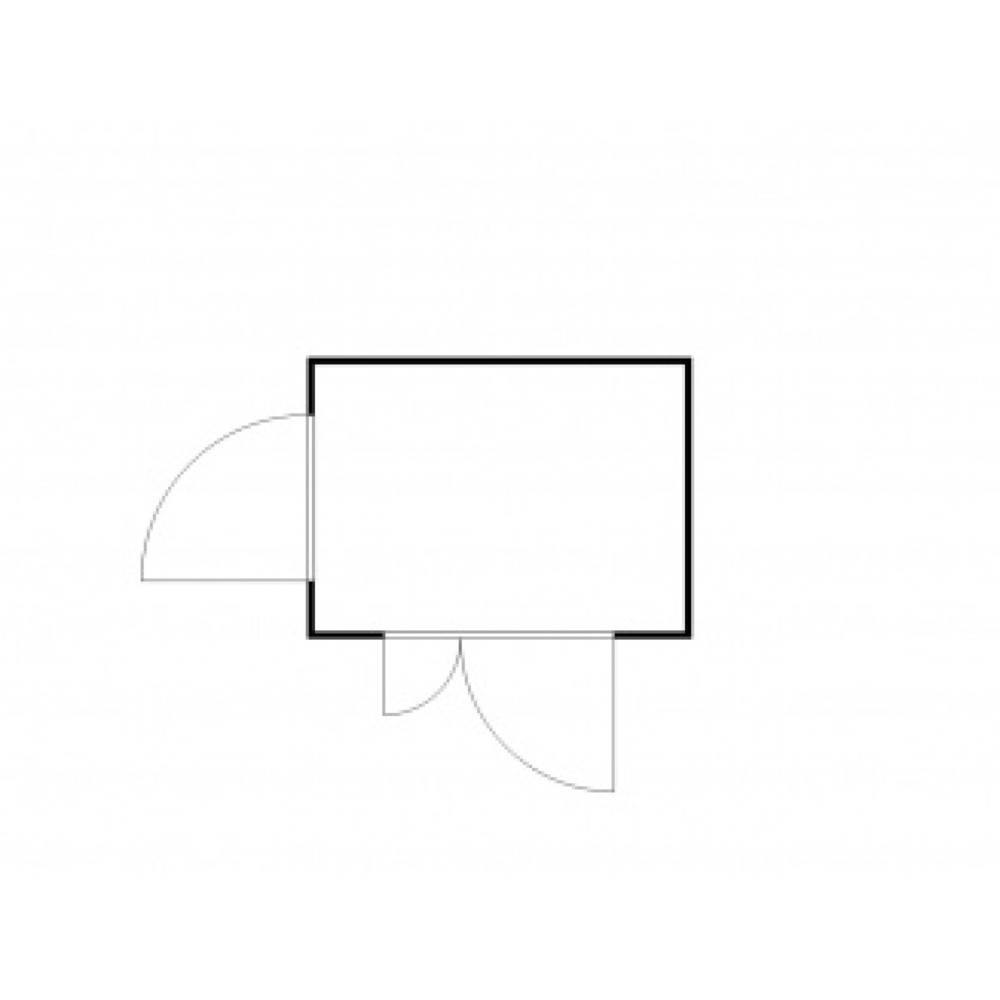 Productafbeelding nr. 2: FLADAFI® materiaalcontainer, verzinkt, gedemonteerd, 6 m², zonder vloer, hxbxd 2.115 x 3.050 x 2.170 mm, dubbele draaideur (asymmetrische verdeling), gecentreerd in de brede zijde, extra deur