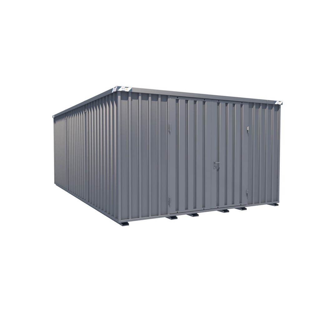 Produktabbildung: BOS® Materialcontainer Kombination, HxBxT 2.445 x 6.300 x 4.100 mm, zerlegt, Holzfußboden, verzinkt