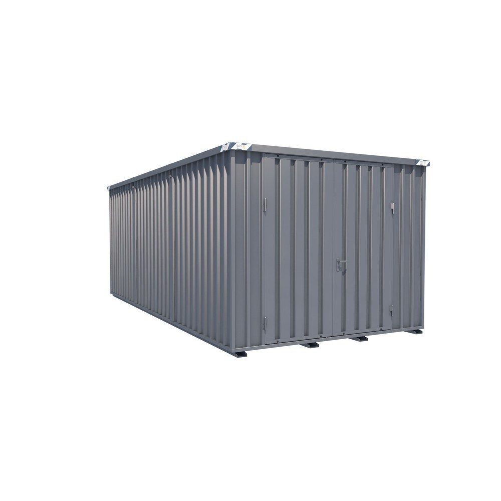 Produktabbildung: BOS® Materialcontainer Kombination, HxBxT 2.445 x 6.300 x 3.100 mm, zerlegt, Holzfußboden, verzinkt