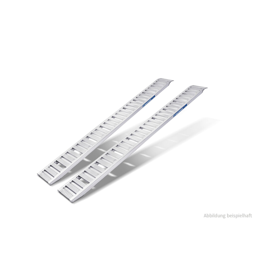 MAUDERER® Verladeschienen Kompakt KO, extraflache Verladerampe mit 80 mm Höhe, Tragkraft/Paar 2.800 kg, LxB 2.430 x 270 mm Produktabbildung: MAUDERER® Verladeschienen Kompakt KO, extraflache Verladerampe mit 80 mm Höhe, Tragkraft/Paar 2.800 kg, LxB 2.430 x 270 mm