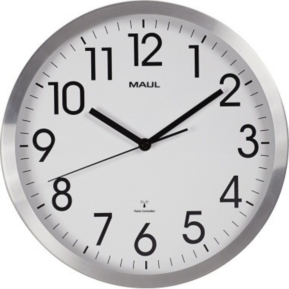 Produktabbildung Nr. 1: MAUL Funkwanduhr MAULmove DCF77 30cm rund analog Alu si