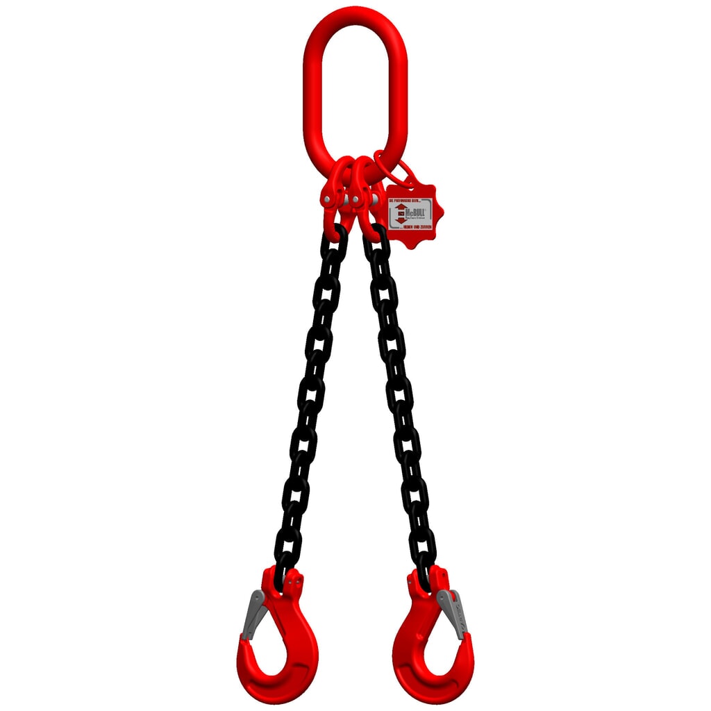 McBULL® 2-Strang-Kettengehänge, GK8, Nutzlänge 1.000 mm, Tragkraft 1.600 kg Produktabbildung: McBULL® 2-Strang-Kettengehänge, GK8, Nutzlänge 1.000 mm, Tragkraft 1.600 kg