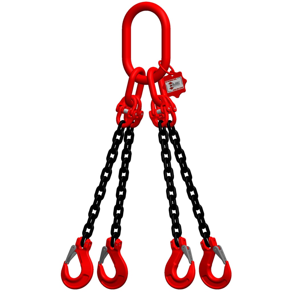 Produktabbildung: McBULL® 4-Strang-Kettengehänge, GK8, Nutzlänge 1.000 mm, Tragkraft 2.360 kg