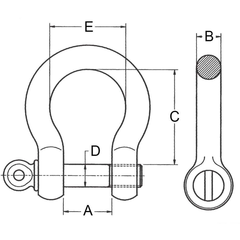 Produktabbildung Nr. 2: McBULL® Schäkel, hochfest, geschweifte Form, mit Augbolzen, Nenngröße 7/8", Tragkraft 6.500 kg