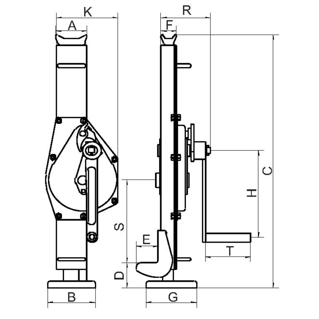 McBULL® Stahlwinde (feste Hubklaue), Tragkraft 3.000 kg, Hubhöhe 355 mm Produktabbildung Nr. 2: McBULL® Stahlwinde (feste Hubklaue), Tragkraft 3.000 kg, Hubhöhe 355 mm