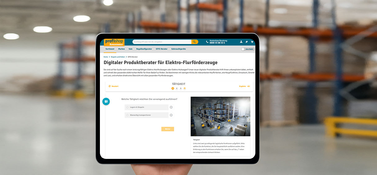 Digitaler Produktberater für Elektro-Flurförderzeuge Digitaler Produktberater für Elektro-Flurförderzeuge