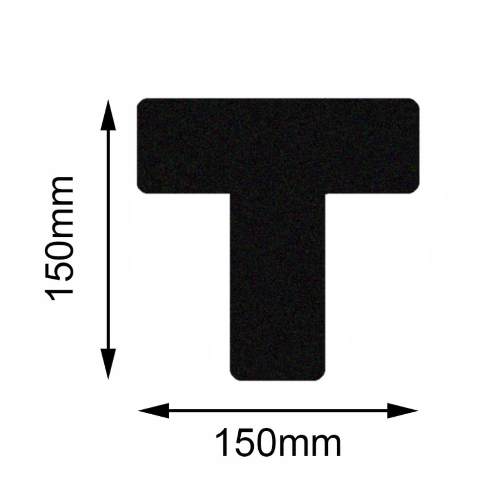 Produktabbildung: Mehlhose Bodenmarkierer Safety T-Stück, schwarz, 150 x 150 mm, 10 Stk/VE