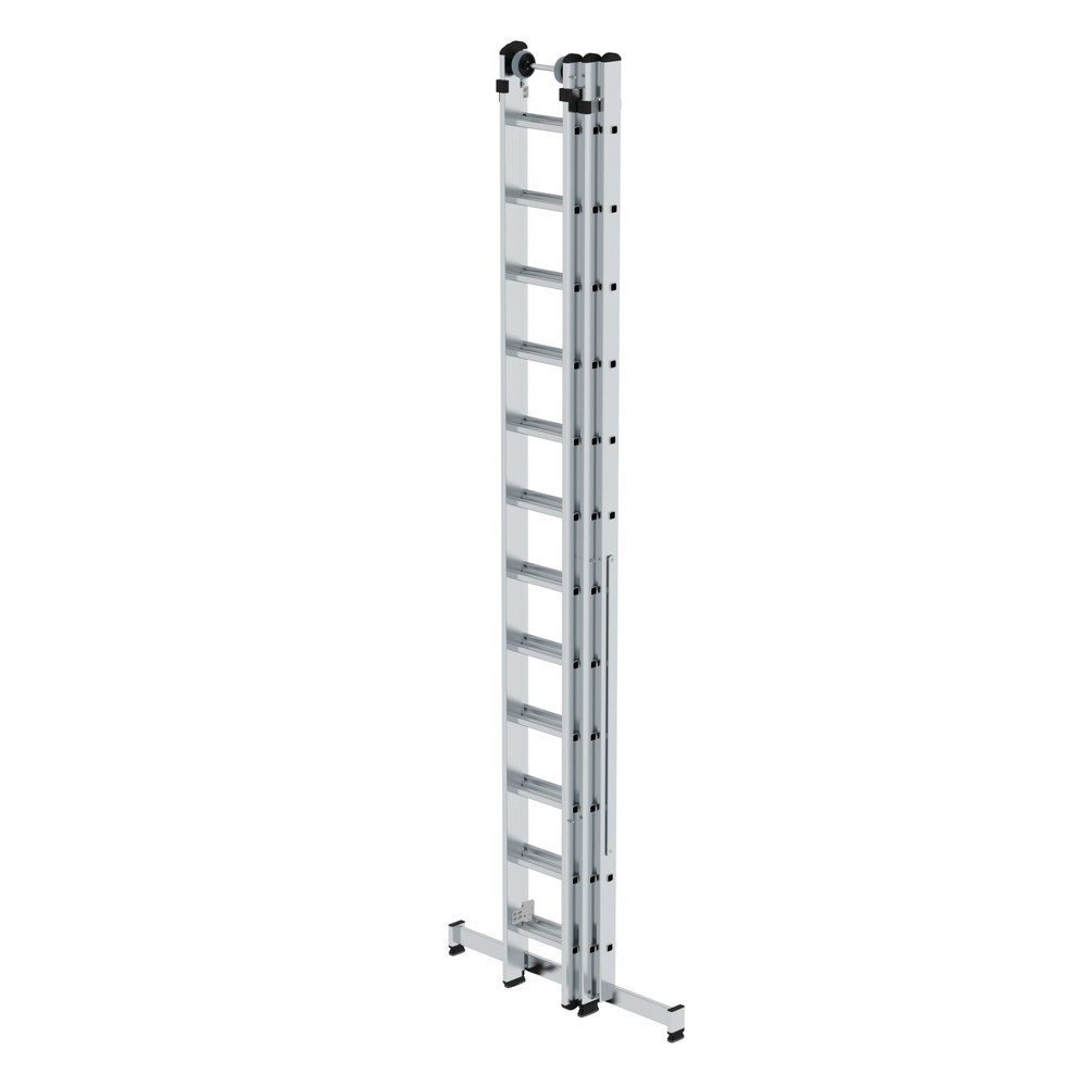 Produktabbildung Nr. 4: Sprossen-Mehrzweckleiter 3-teilig mit nivello®-Traverse und Wandlaufrollen 3x12 Sprossen