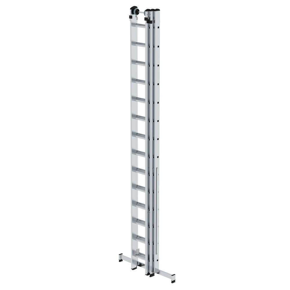 Produktabbildung Nr. 4: Sprossen-Mehrzweckleiter 3-teilig mit nivello®-Traverse und Wandlaufrollen 3x14 Sprossen