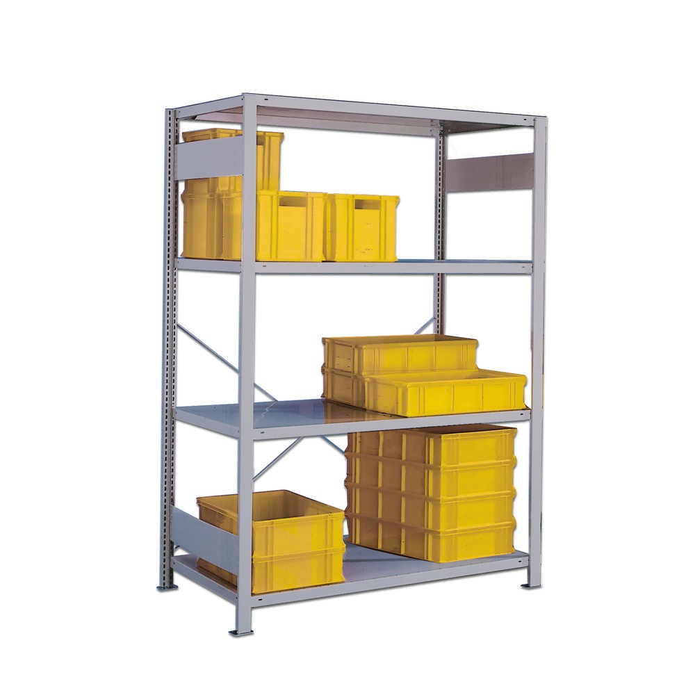 Produktabbildung: META Fachbodenregal lichtgrau mit 7 Böden, Fachlast 230 kg, HxBxT 3.000 x 1.356 x 436 mm