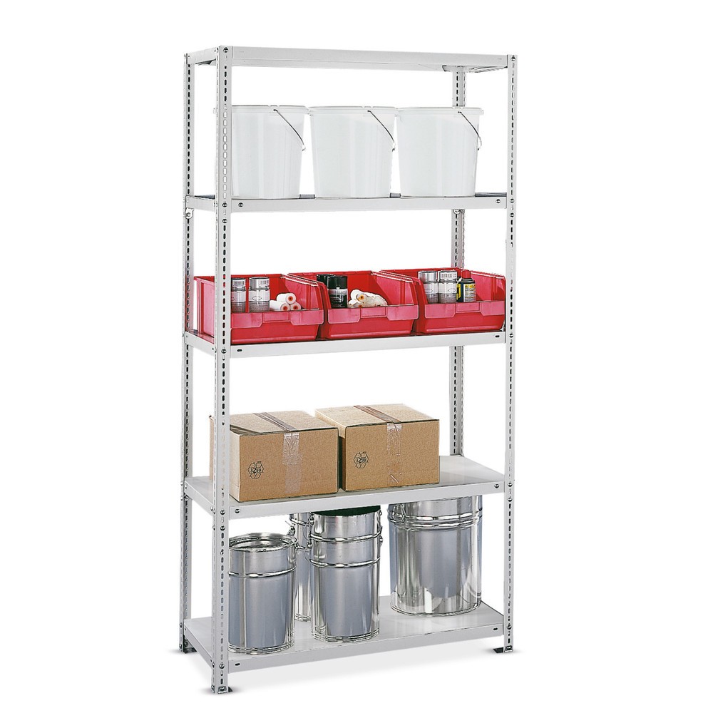 Produktabbildung: META Fachbodenregal Schraubsystem verzinkt, Fachlast 100 kg, HxBxT 2.000 x 1.004 x 504 mm