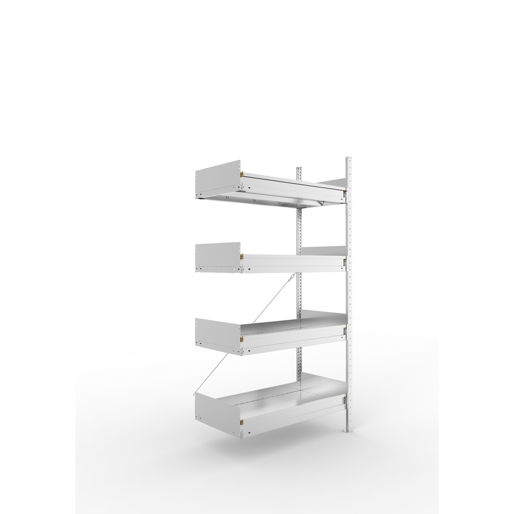 Produktabbildung: META Fachbodenregal Stecksystem, AF, FL 330 kg, verzinkt