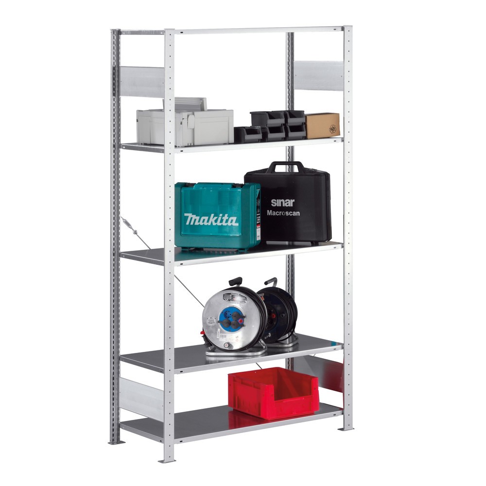 Produktabbildung: META Fachbodenregal verzinkt, Fachlast 80 kg, HxBxT 2.000 x 1.056 x 336 mm