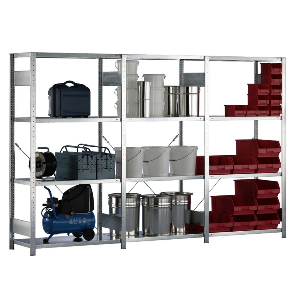 Produktabbildung: META Komplettpaket Fachbodenregal, FL 150 kg, HxBxT 2.000 x 3.000 x 400 mm