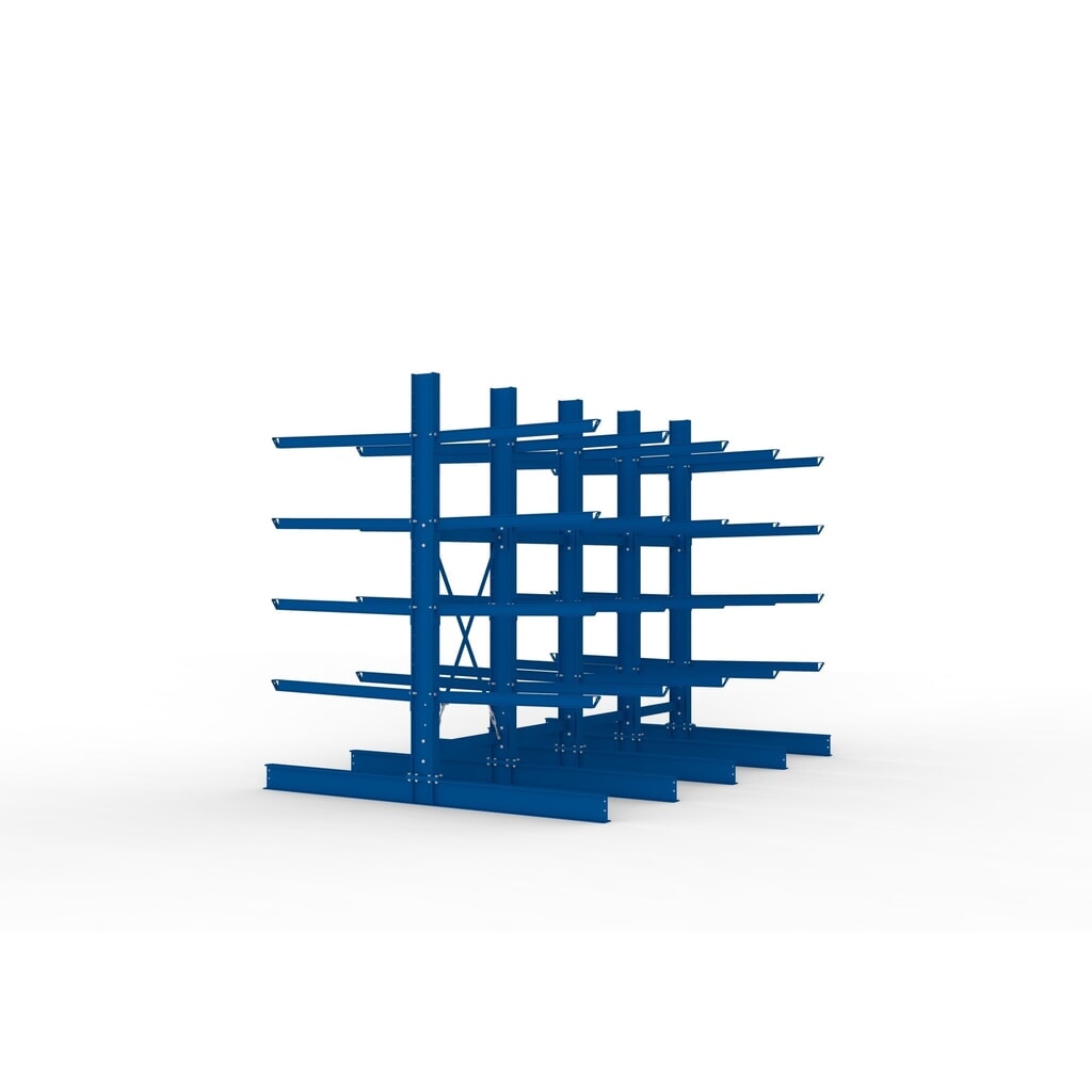 META Komplettpaket Schwerlast-Kragarmregal, doppelseitig, Tragkraft pro Arm 400 kg, HxBxT 3.000 x 4.090 x 2.900 mm, 5 Ständer Produktabbildung Nr. 4: META Komplettpaket Schwerlast-Kragarmregal, doppelseitig, Tragkraft pro Arm 400 kg, HxBxT 3.000 x 4.090 x 2.900 mm, 5 Ständer