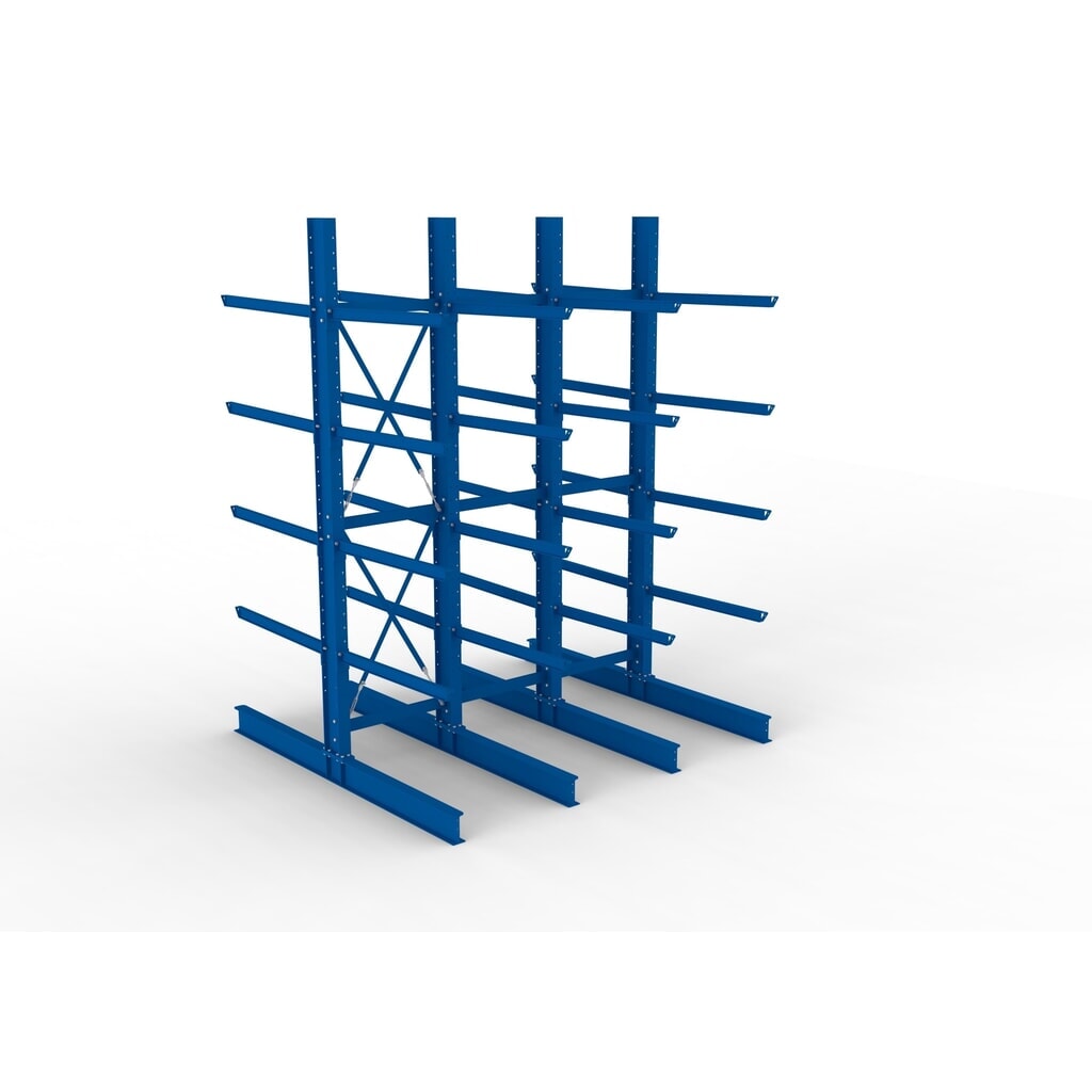 META Komplettpaket Schwerlast-Kragarmregal, doppelseitig, Tragkraft pro Arm 400 kg, HxBxT 4.000 x 3.100 x 2.900 mm, 4 Ständer Produktabbildung Nr. 2: META Komplettpaket Schwerlast-Kragarmregal, doppelseitig, Tragkraft pro Arm 400 kg, HxBxT 4.000 x 3.100 x 2.900 mm, 4 Ständer