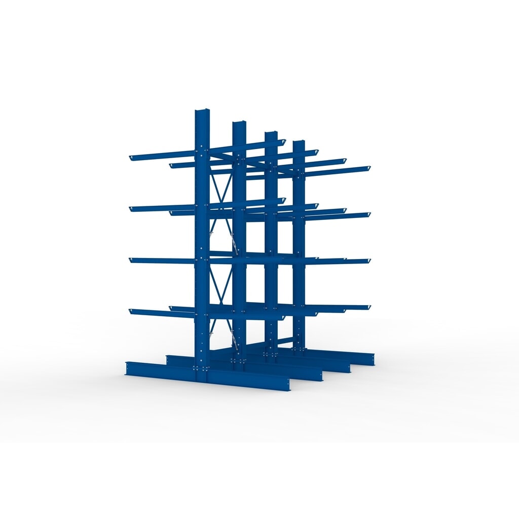 META Komplettpaket Schwerlast-Kragarmregal, doppelseitig, Tragkraft pro Arm 400 kg, HxBxT 4.000 x 3.100 x 2.900 mm, 4 Ständer Produktabbildung Nr. 4: META Komplettpaket Schwerlast-Kragarmregal, doppelseitig, Tragkraft pro Arm 400 kg, HxBxT 4.000 x 3.100 x 2.900 mm, 4 Ständer