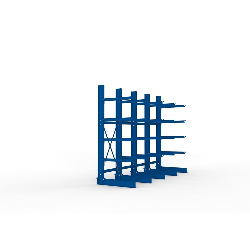 META Komplettpaket Schwerlast-Kragarmregal, einseitig, Tragkraft pro Arm 505 kg, HxBxT 3.000 x 4.090 x 1.355 mm, 5 Ständer Produktabbildung Nr. 4: META Komplettpaket Schwerlast-Kragarmregal, einseitig, Tragkraft pro Arm 505 kg, HxBxT 3.000 x 4.090 x 1.355 mm, 5 Ständer