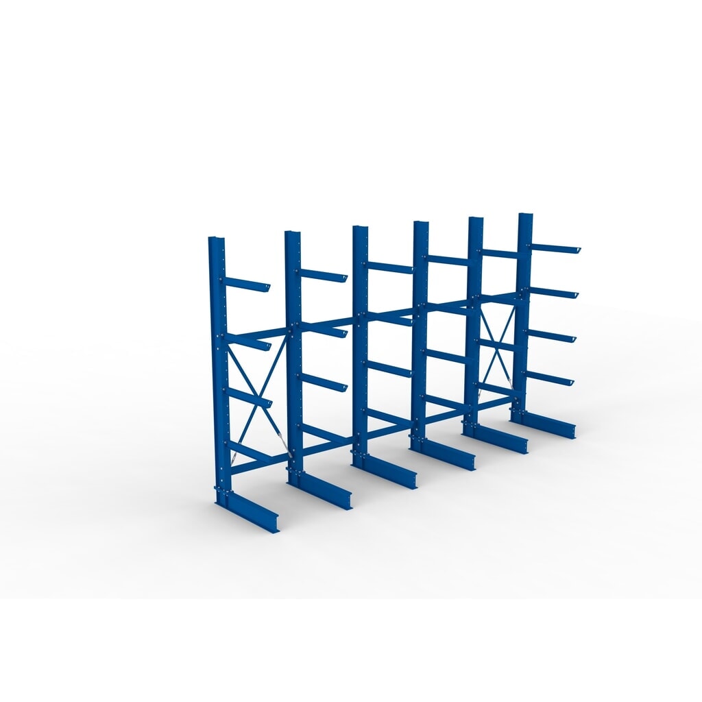META Komplettpaket Schwerlast-Kragarmregal, einseitig, Tragkraft pro Arm 630 kg, HxBxT 3.000 x 5.090 x 1.135 mm, 6 Ständer Produktabbildung Nr. 2: META Komplettpaket Schwerlast-Kragarmregal, einseitig, Tragkraft pro Arm 630 kg, HxBxT 3.000 x 5.090 x 1.135 mm, 6 Ständer
