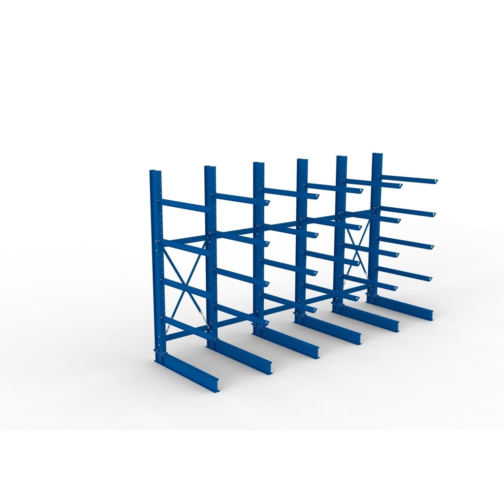 META Komplettpaket Schwerlast-Kragarmregal, einseitig, Tragkraft pro Arm 400 kg, HxBxT 3.000 x 5.090 x 1.585 mm, 6 Ständer Produktabbildung Nr. 2: META Komplettpaket Schwerlast-Kragarmregal, einseitig, Tragkraft pro Arm 400 kg, HxBxT 3.000 x 5.090 x 1.585 mm, 6 Ständer