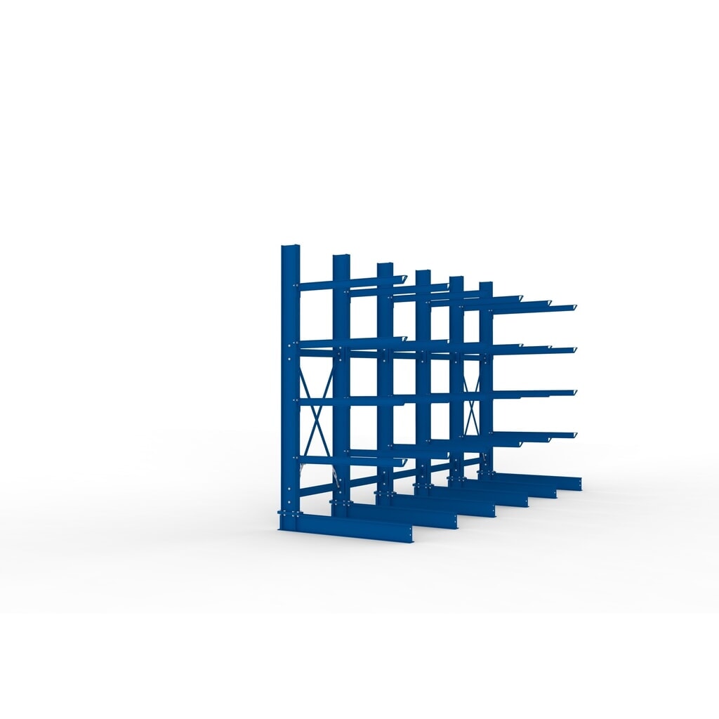 META Komplettpaket Schwerlast-Kragarmregal, einseitig, Tragkraft pro Arm 400 kg, HxBxT 3.000 x 5.090 x 1.585 mm, 6 Ständer Produktabbildung Nr. 4: META Komplettpaket Schwerlast-Kragarmregal, einseitig, Tragkraft pro Arm 400 kg, HxBxT 3.000 x 5.090 x 1.585 mm, 6 Ständer