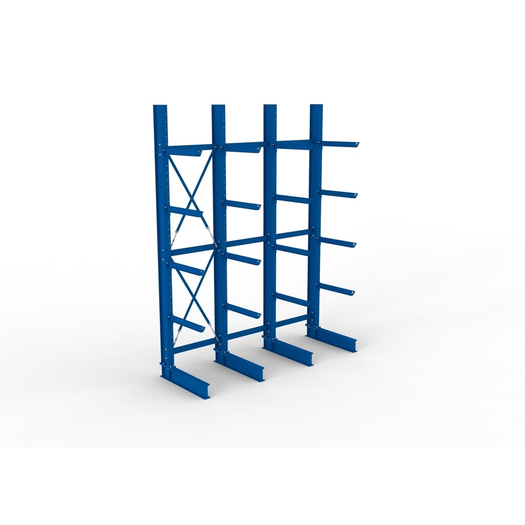 META Komplettpaket Schwerlast-Kragarmregal, einseitig, Tragkraft pro Arm 630 kg, HxBxT 4.000 x 3.100 x 1.155 mm, 4 Ständer Produktabbildung Nr. 2: META Komplettpaket Schwerlast-Kragarmregal, einseitig, Tragkraft pro Arm 630 kg, HxBxT 4.000 x 3.100 x 1.155 mm, 4 Ständer