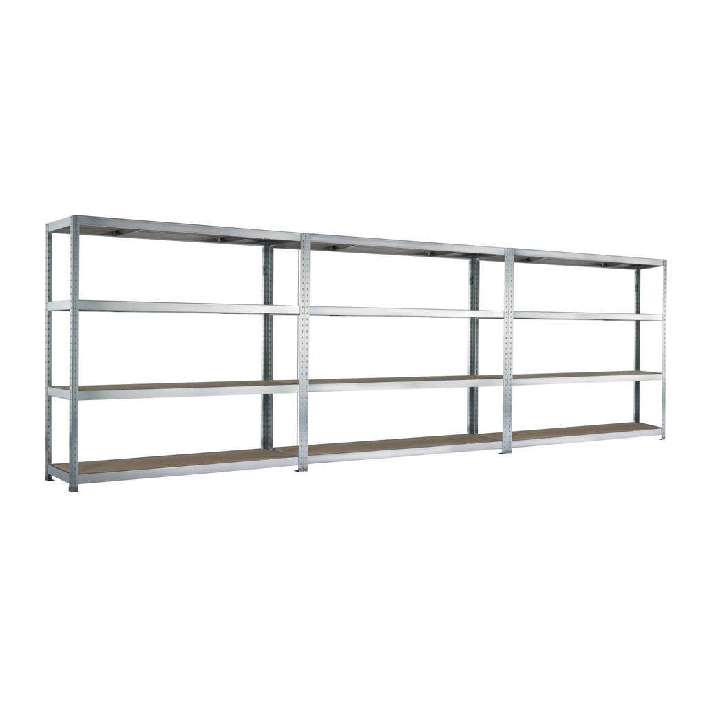 Produktabbildung: META Komplettpaket Weitspannregal, mit Spanplatten, HxBxT 2.470 x 6.000 x 600 mm