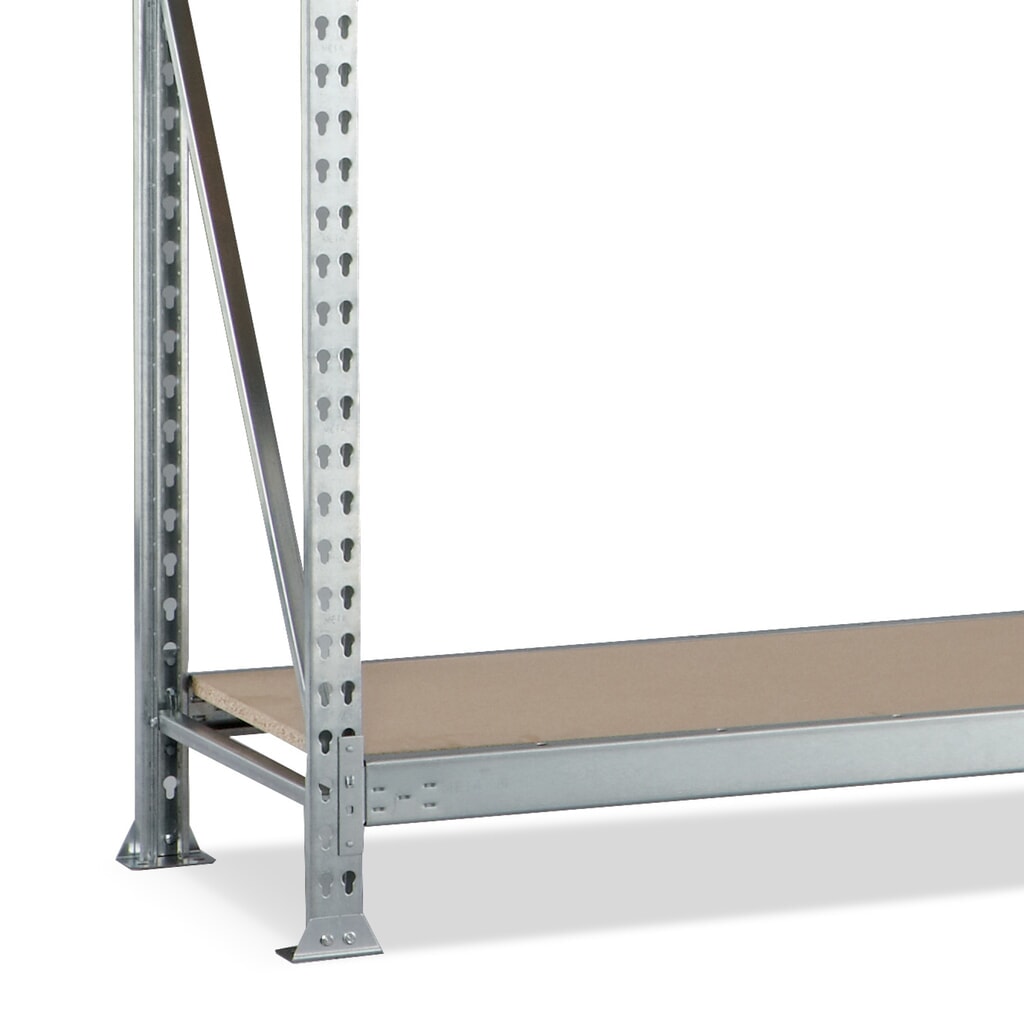 META Weitspannregal, mit Spanplatten, FL 600 kg, AF, HxBxT 2.200 x 1.800 x 650 mm Produktabbildung Nr. 2: META Weitspannregal, mit Spanplatten, FL 600 kg, AF, HxBxT 2.200 x 1.800 x 650 mm