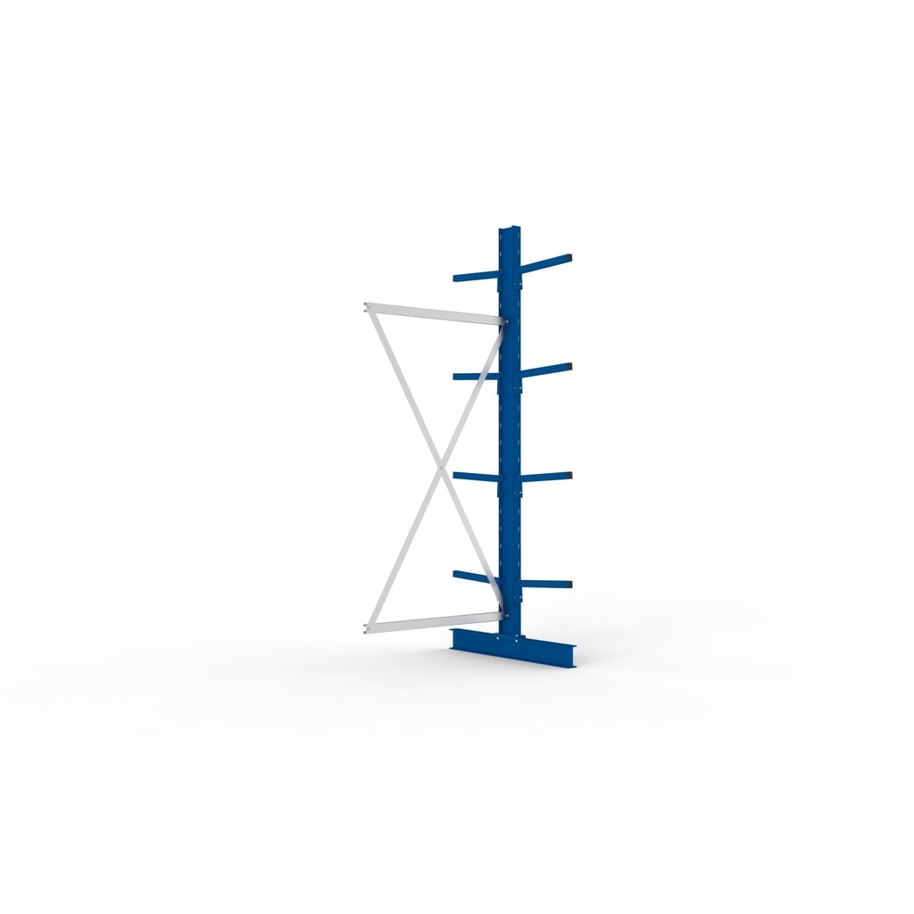 Produktabbildung: META Kragarmregal Anbaufeld, doppelseitig, Tragkraft pro Arm 220 kg, HxBxT 2.500 x 1.094 x 1.020 mm