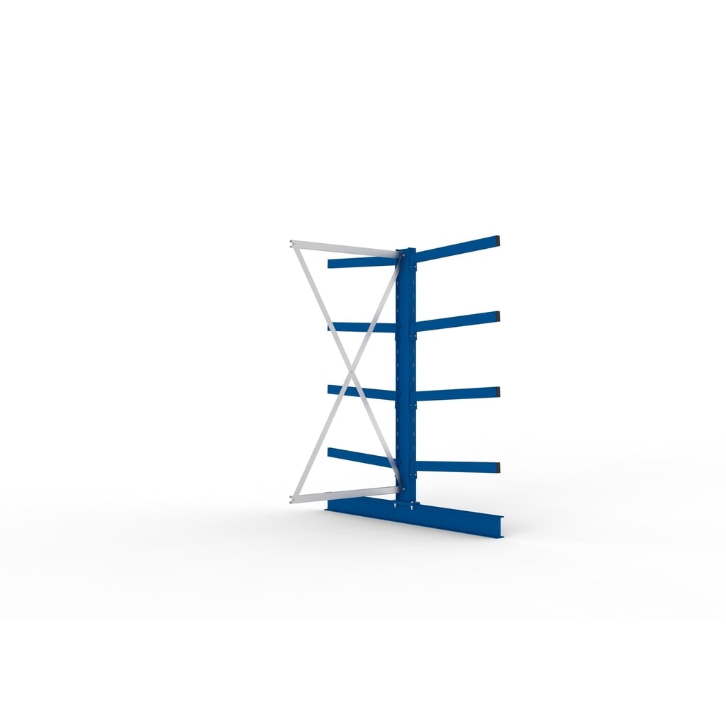 META Kragarmregal Anbaufeld, doppelseitig, Tragkraft pro Arm bis 250 kg, HxBxT 2.000 x 1.030 x 1.840 mm Produktabbildung: META Kragarmregal Anbaufeld, doppelseitig, Tragkraft pro Arm bis 250 kg, HxBxT 2.000 x 1.030 x 1.840 mm